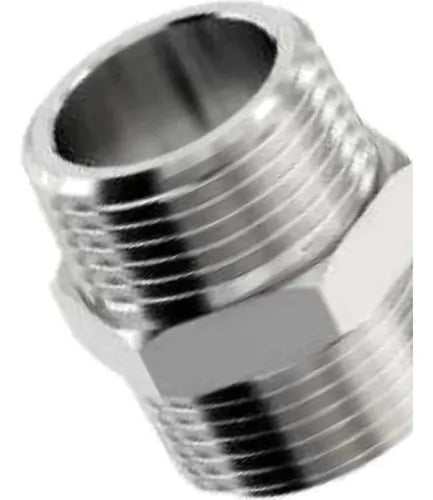 Niple Bronce 1/2 Pulgada HE HE Cromado
