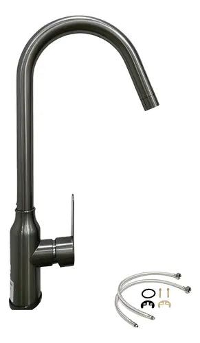 Llave Lavaplato Monomando De Cocina Aquakit Soleil Gris Brillante