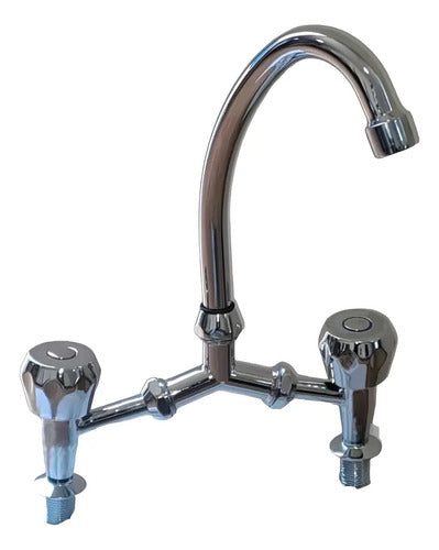 Llave Lavaplatos Toronto Manilla Metalica Plateado Brillante