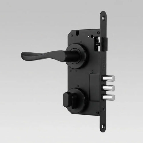 Cerradura Embutir Llave Pestillo Negra Inoxcrom