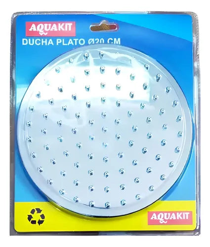 Ducha Chaya Plato Aquakit 25 Cm Blister Plateado Brillante