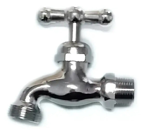 Llave Lavadora Cromada Aquakit 3/4 Plateado