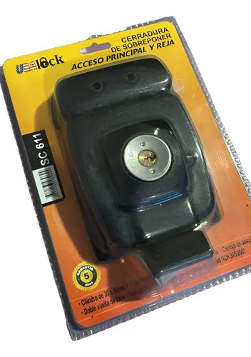 Cerradura Acceso Principal Y Reja- Usalock Sc 611 Negro