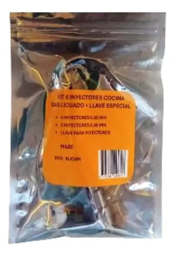 Kit 6 Inyectores Cocina Mabe Gas Licuado Con Llave