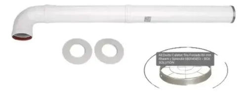 Kit Ducto Calefont Ø80 Mm (largo 38 + 50 Cm)
