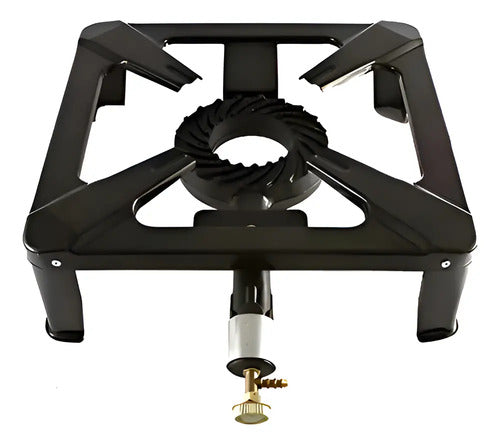 Cocinillas Camping A Gas 1 Plato Fogón 40x40 Portátil Negro
