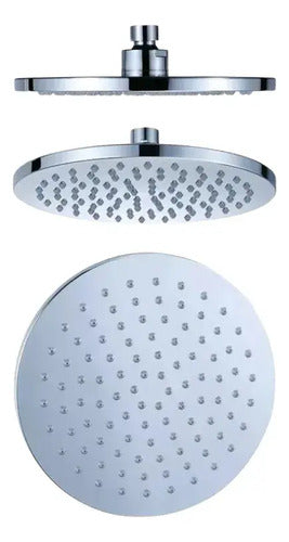 Ducha Fija Metalica Ø25 Cm Brazo 40 Cm Cromado