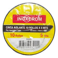 Cinta Aislante Inoxcrom 10 Rollos X 5mts Color Negro Negro 5mts