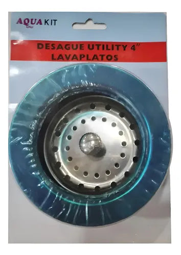 Desague Utility Cubierta Cromada 4'' Plateado