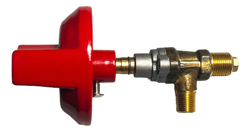 Llave Bronce Paso Fogón Con Manilla