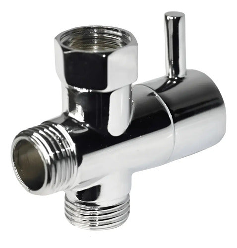 Llave Bidet 1/2 Hi X 1/2 He X 1/2 He Metalica Cromada