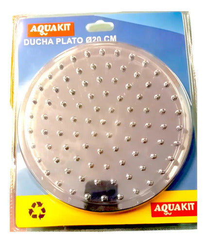 Ducha Plato Aquakit (20cm) Plateado Cromado