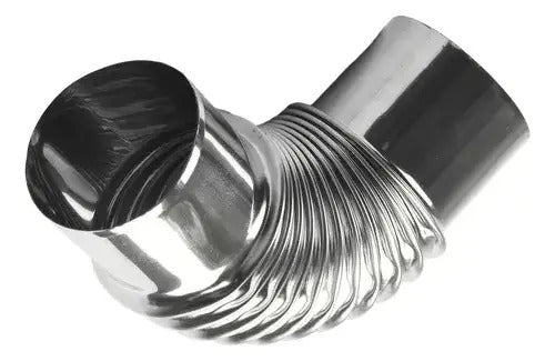 Codo Para Ducto Calefont Tiro Forzado Ø60 Mm Acero Inoxidabl