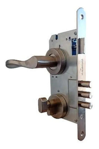 Cerradura Embutir Llave Pestillo Acero Inoxidable Inoxcrom